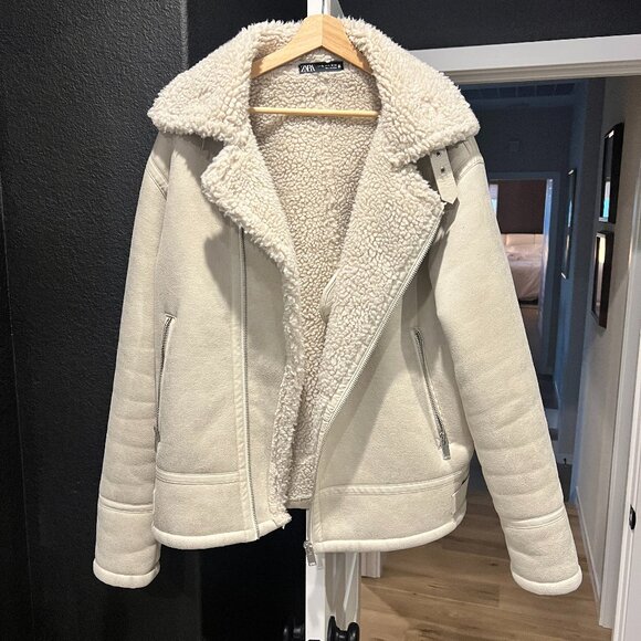 Zara Shearling Jacket XL - Picture 1 of 5